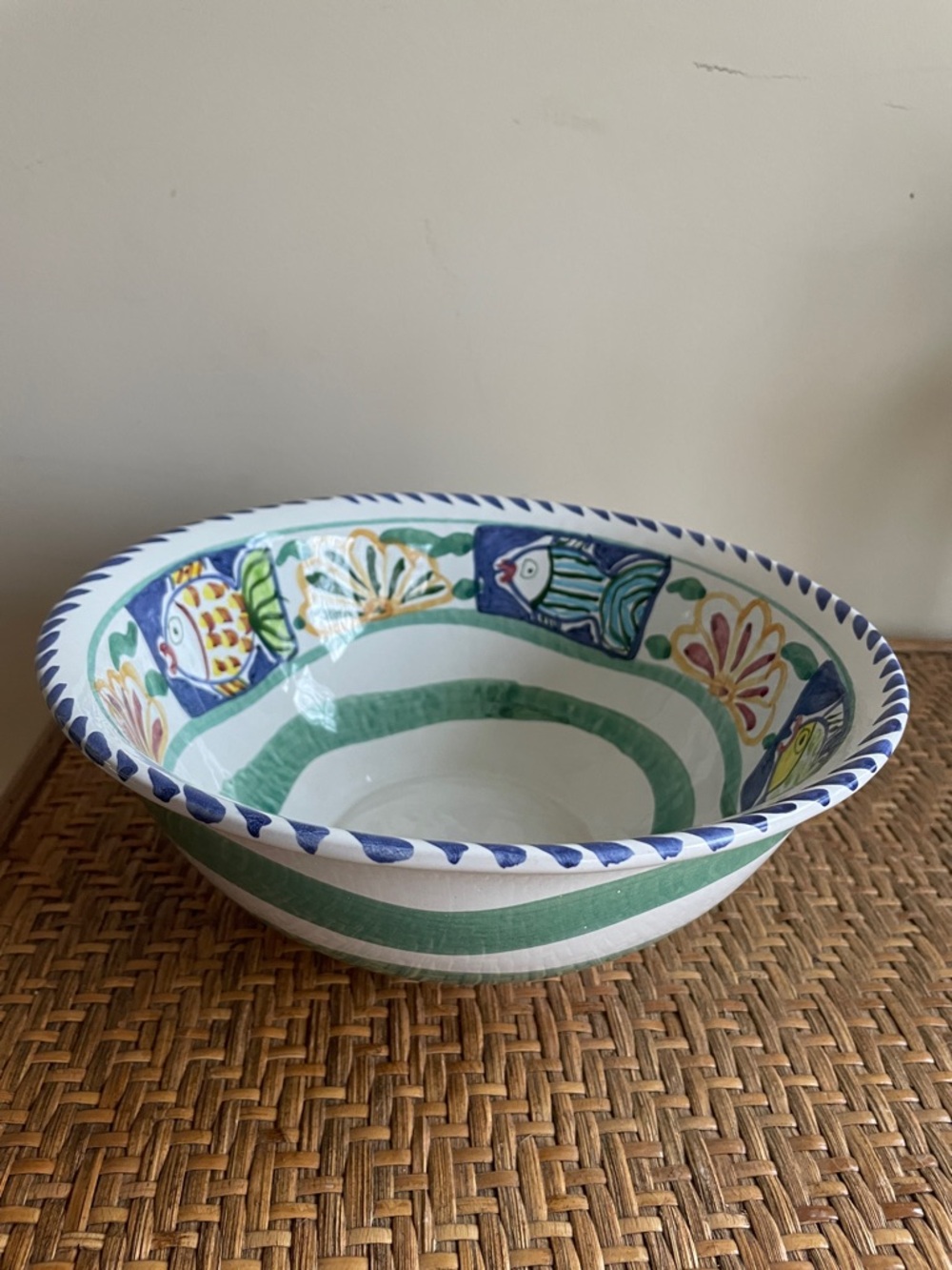 Tam San Designs Whimsy Fish & Shell Bowl w/Original Tag - 9 1/4”